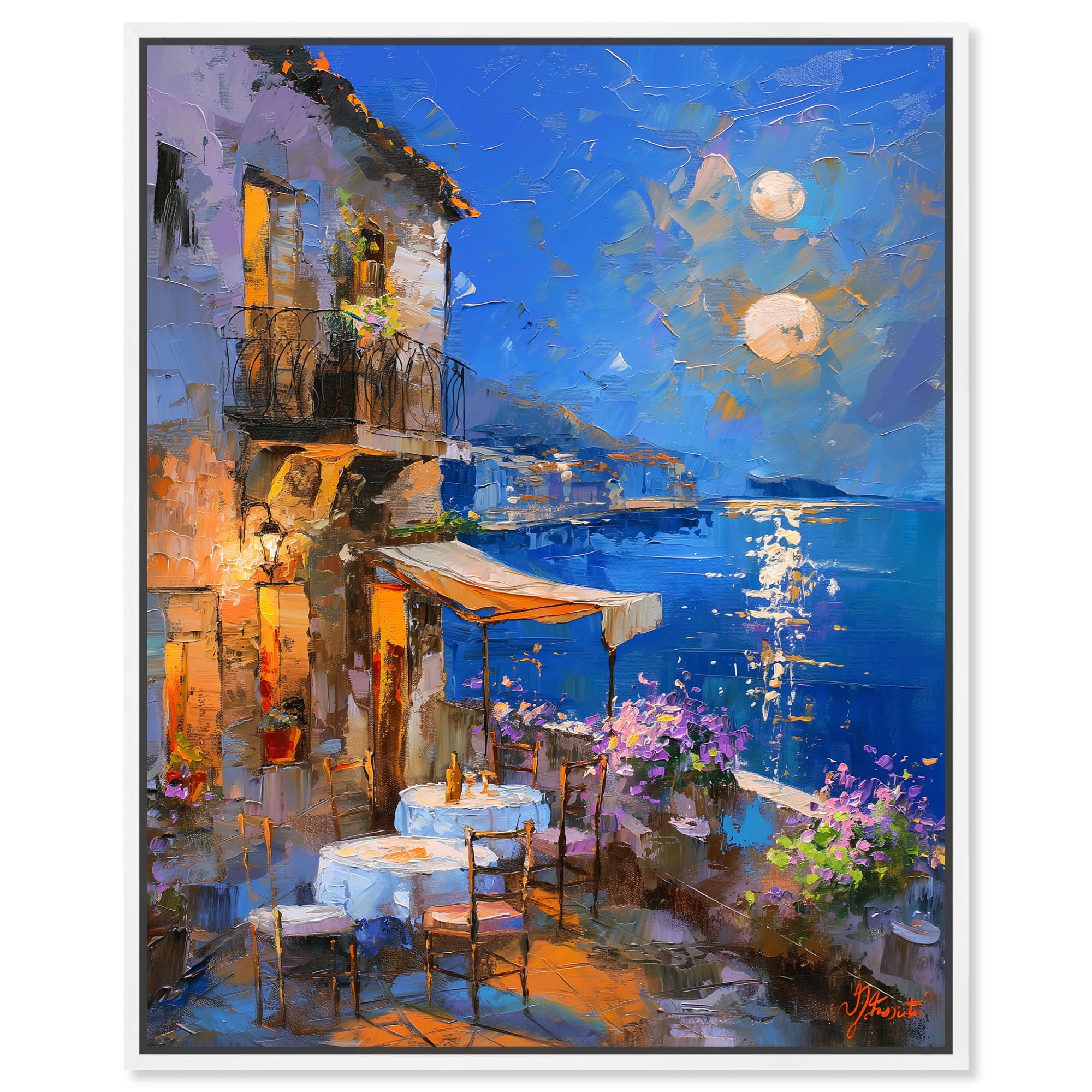 Seaside Haven Canvas Vivid Coastal Art by Art Remedy, White Frame, 24 ...