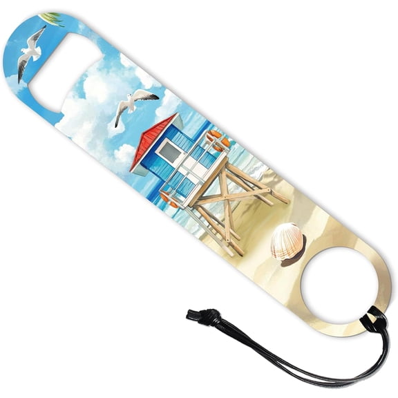 Seaside House Bottle Opener 201 Stainless Steel Beer Bottle Openers Beach Shells Flat Bottle Opener for Bartender Kitchen Bar Restaurant Party Wedding Birthday 7 Inch Colorful DIY