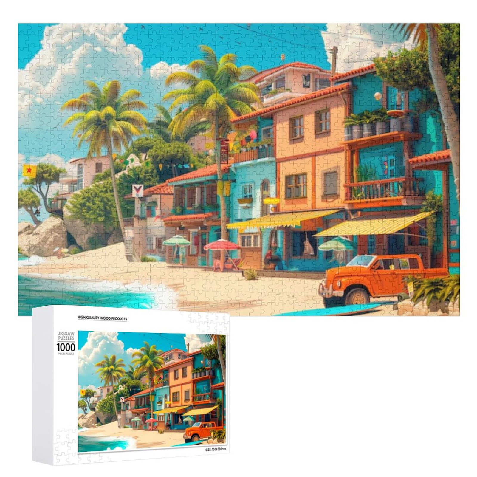 Fantasy Mushroom House 1000 Piece Jigsaw Puzzle For Adults - Magical Forest Scene, 27x20 Inches