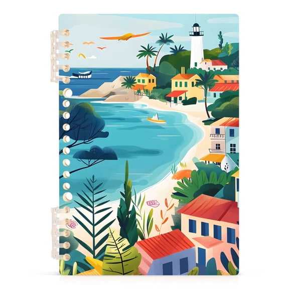 Seaside Landscape Spiral Journal Notebook College Ruled Notebook 8.3" x 5.7" A5 Lined Thick Paper Page