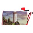 thumbnail image 1 of Seaside Lighthouse Mail Box Cover Magnetic Anti-UV 100% Polyester Standard Size 18" X 21" Oxford Garden,Postbox Letterbox Cover, 1 of 6