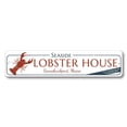 thumbnail image 1 of Seaside Lobster House Sign, World Famous Lobster Chowder Sign, Custom Beach House Location Aluminum Decor - 4x18 inches, 1 of 4