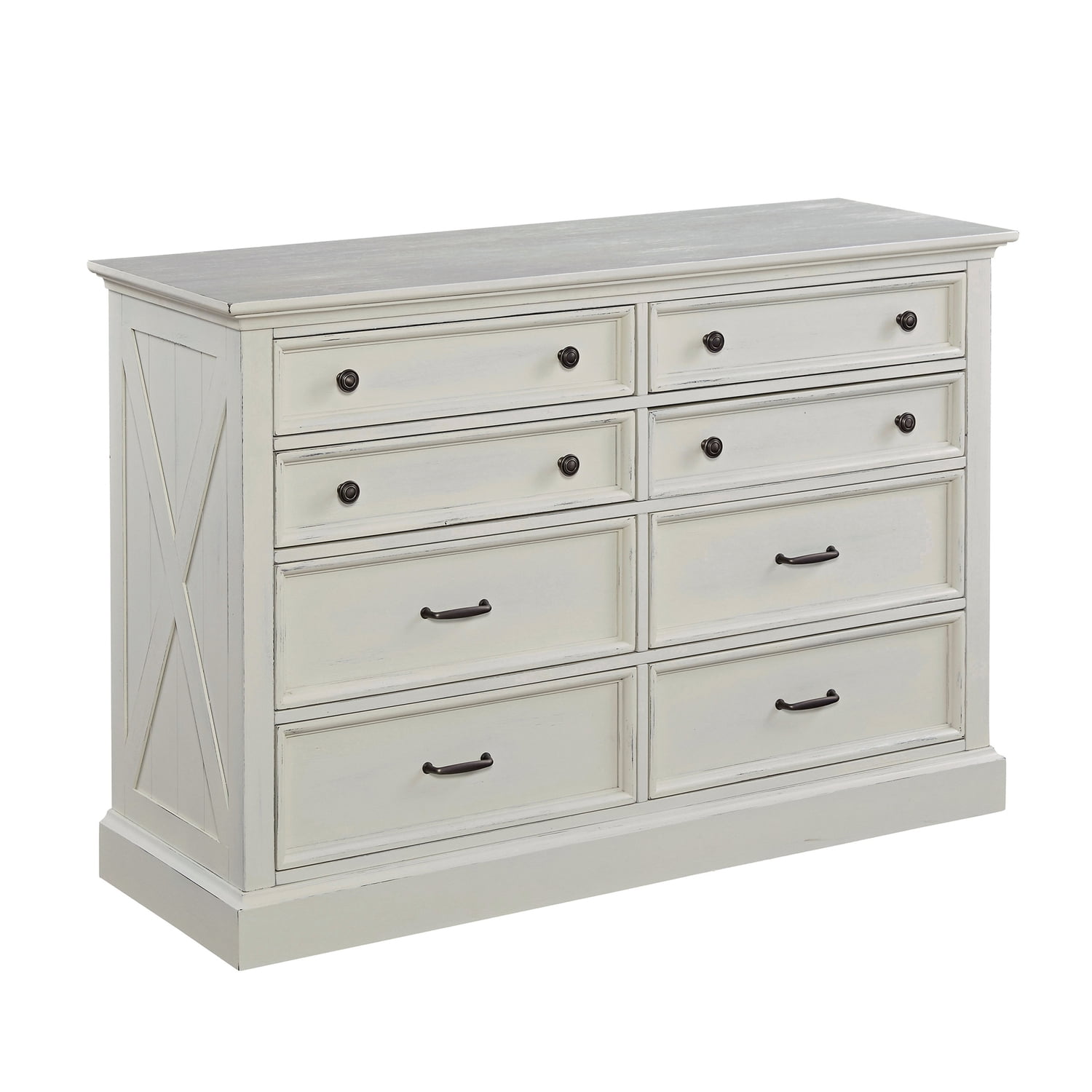 Seaside Lodge White Double Dresser with Felt Lined Drawers