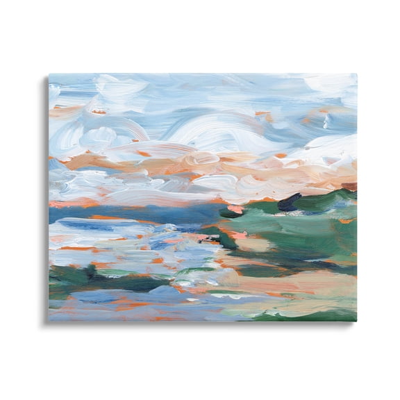 Seaside Modern Landscape Scene Landscape Painting Gallery Wrapped Canvas Print Wall Art