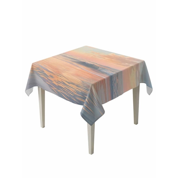 Seaside Ocean Table Cloth 54x54 Inch Square, Wave Sunset Cloud Waterproof Tablecloth Washable Table Cover for Party Picnic Dinner Decor