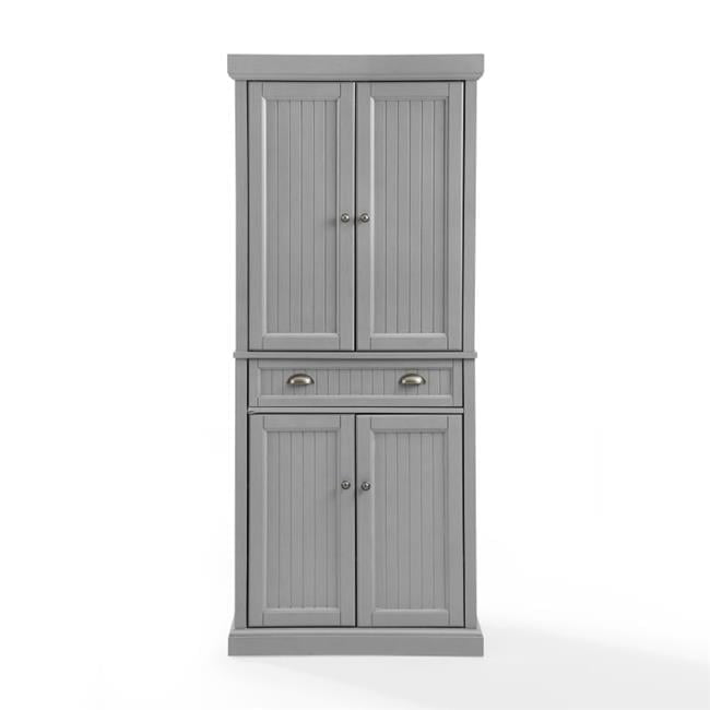 Seaside Distressed Gray 72'' Coastal Kitchen Pantry