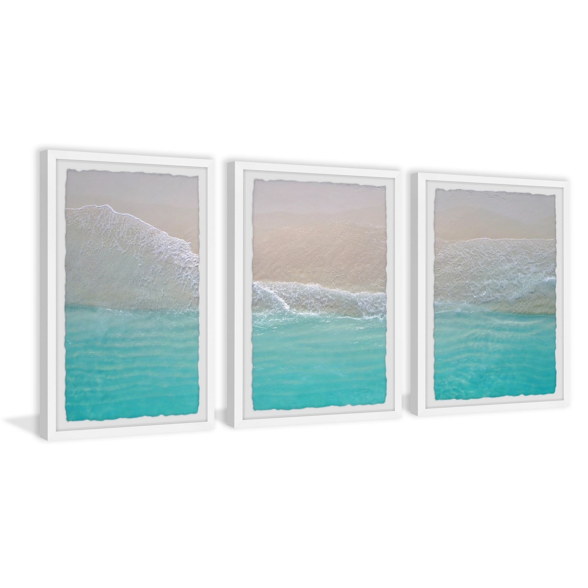 Seaside Paradise Triptych 30" x 45.00 in Framed Painting Art Prints, by Marmont Hill
