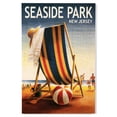 thumbnail image 1 of Seaside Park, New Jersey, Beach Chair and Ball Birch Wood Wall Sign (12x18 Rustic Home Decor, Ready to Hang Art), 1 of 5