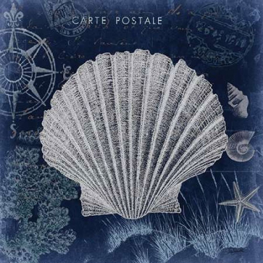 Seaside Postcard Navy I Canvas Art - Tre Sorelle Studios (24 x 24)