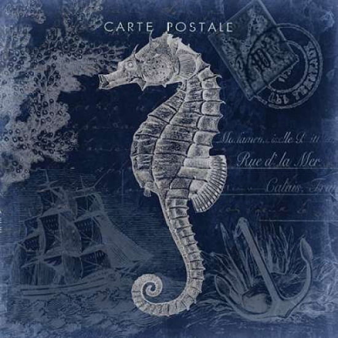 Seaside Postcard Navy II Canvas Art - Tre Sorelle Studios (24 x 24)