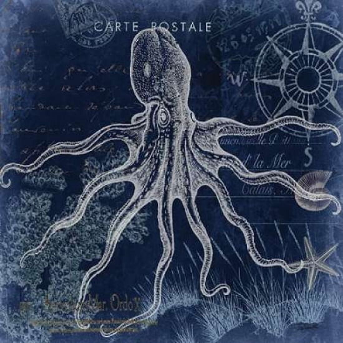 Seaside Postcard Navy III Canvas Art - Tre Sorelle Studios (24 x 24)