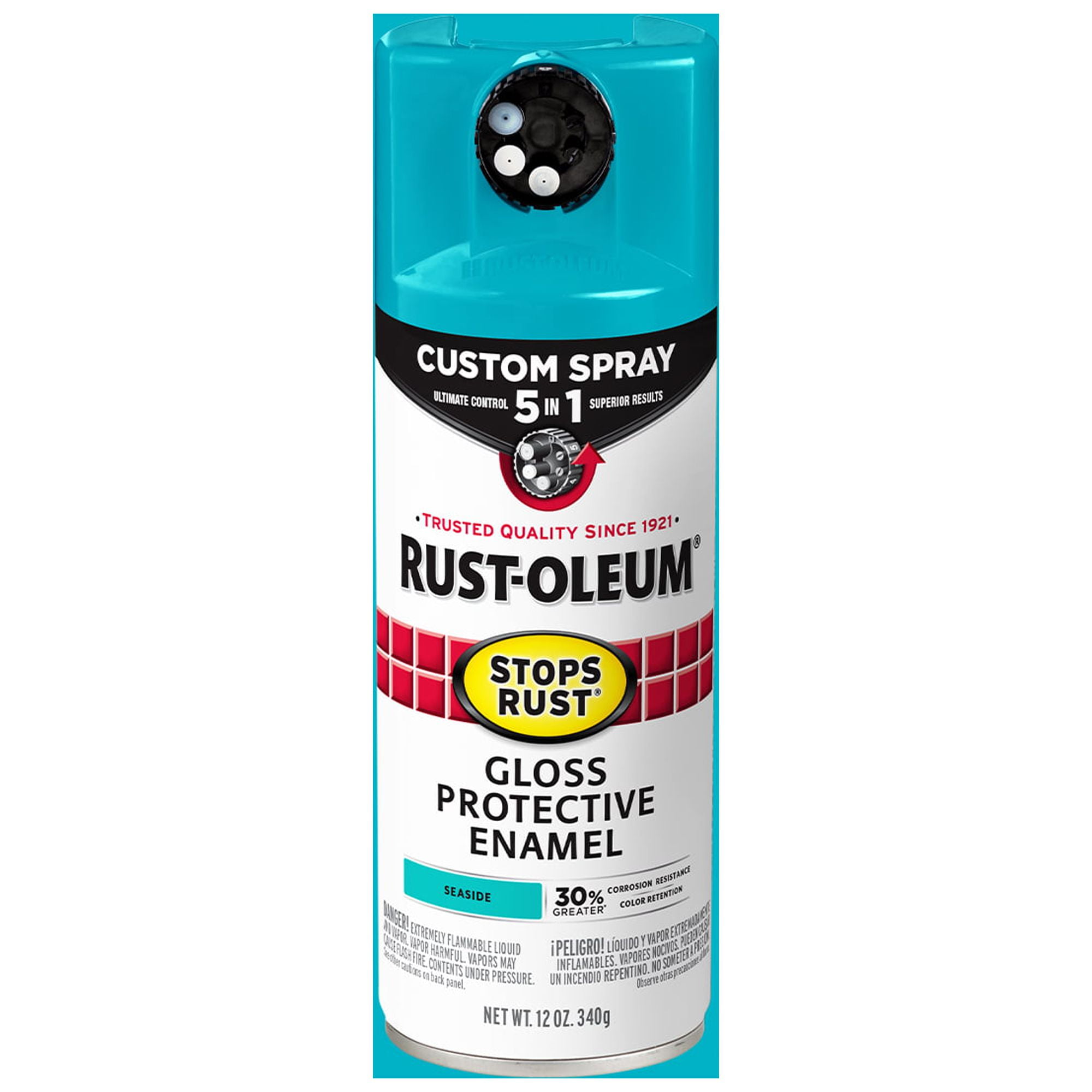Seaside, RustOleum Stops Rust Custom Spray 5 in 1 Gloss Spray Paint