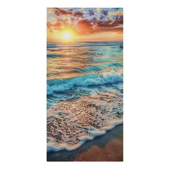 Seaside Scene Island Hawaiian Sunrise Microfiber Beach Towel Absorbent Compact Towels for Swimming Pool Beach Travel Things for Vacation Essentials Adult Gift,61.430.3Inch