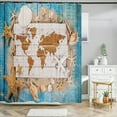 thumbnail image 1 of Seaside Scenic Beach Shells Shower Curtains Bathroom Curtain Frabic Waterproof Polyester Bath Curtains for Bathroom 180x180cm, 1 of 5