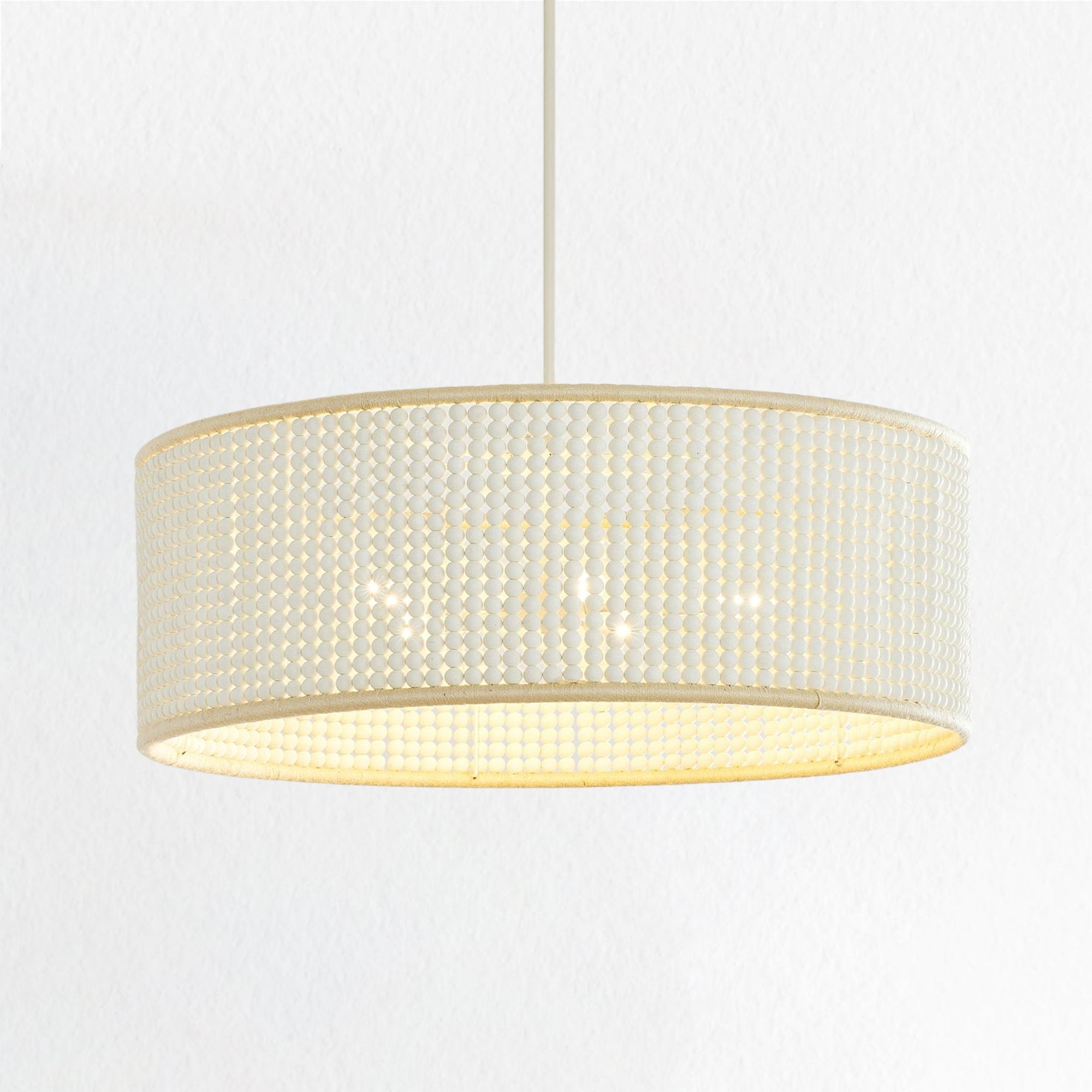 Seaside Serenity Natural Materials Handcrafted Wooden Bead Drum Pendant