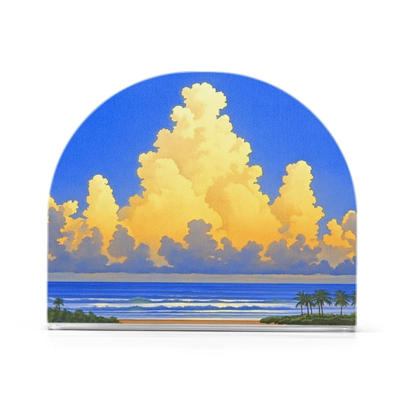 Seaside Sky Thick U Shape Acrylic Napkin Holder Non Slip Space Saving for Kitchen
