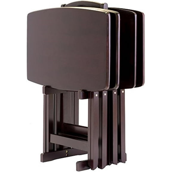 Seaside Style 5-Piece Oversize Snack Table Set - 23.62" W x 15.75" D x 25.51" H - Solid Wood, Espresso Finish, No Assembly Required