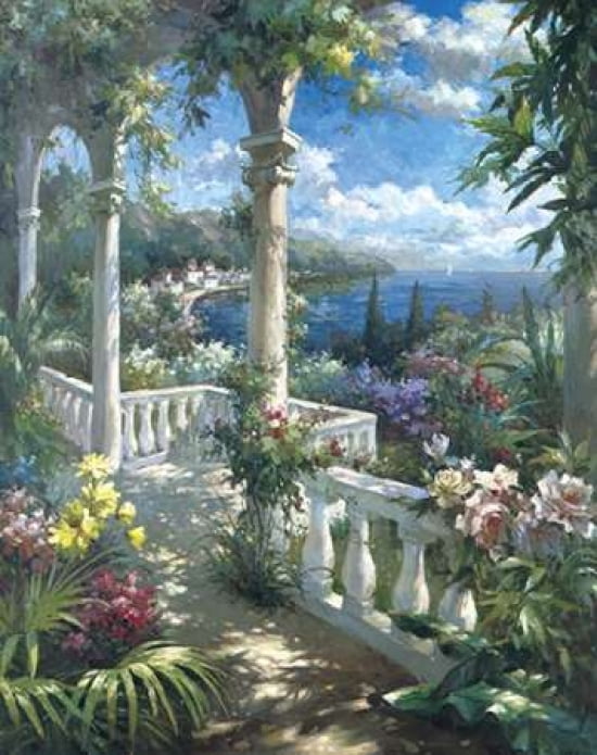Seaside Terrace Canvas Art - James Reed (24 x 30)