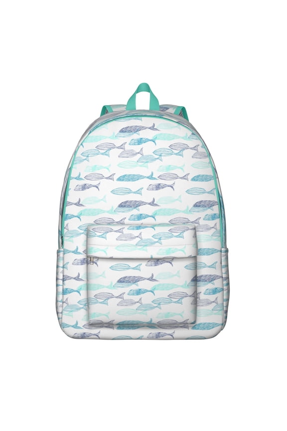 Seaside Tropical Fish Nautical Travel Backpack Lightweight Oxford Material Backpack with Marine Life Beach Coral and Ocean Creatures Pattern Comfortable Carrying Anti-theft Multifunctional Features fo