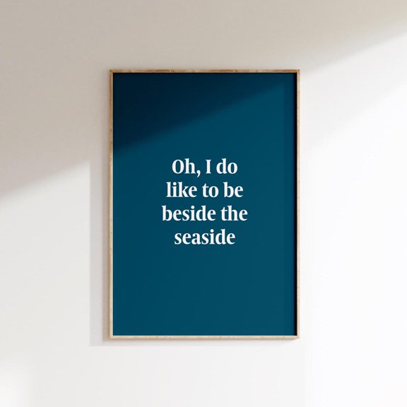 Seaside Typography Art Poster Coastal Nautical Decor, Unframed Poster Size 8x12 F03.1.21l657
