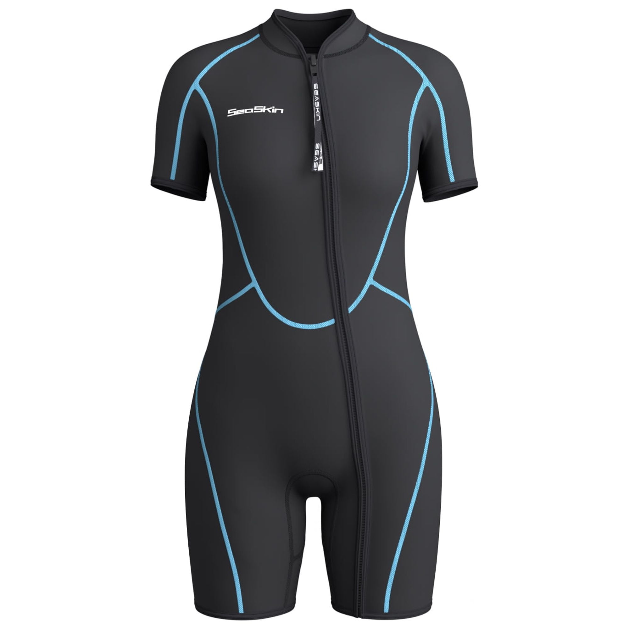 Seaskin 3mm Shorty Wetsuit Front Zip for Womens Small