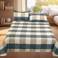 thumbnail image 1 of All Season Bedding Set 3PCS - Soft Microfiber Comforter & Pillowcases, Breathable Shrinkage & Fade Resistant, Classic Checkered Quilting, Twin/Full Size, Easy Care Machine Wash, 1 of 9