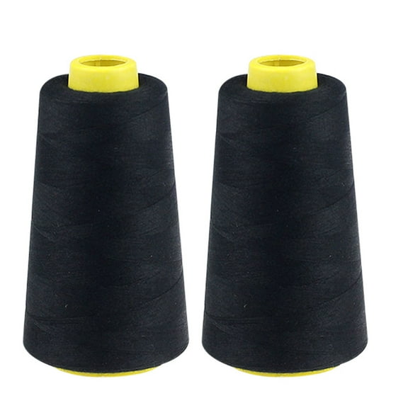 Season Clearance Cyence 2-Pack Of 2300 Yards Of Colored Polyester Sewing Thread in Black, Household Color Polyester Sewing Thread Pagoda Thread 2Pc 2300 Yards Black