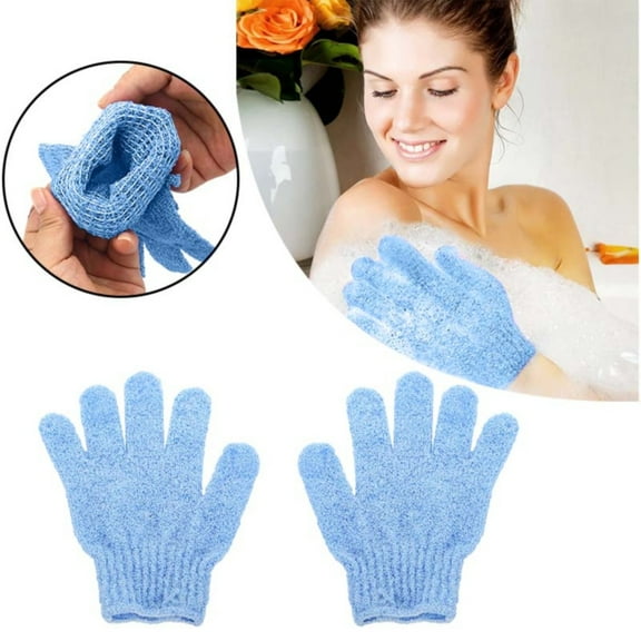 Season Clearance Cyence Bath Gloves Blue, Exfoliating Body Gloves Bath Wash Skin Massage Deep Cleansing Dead Skin Brush Scrub Spa Scrubber For Men Women & Kids Blue