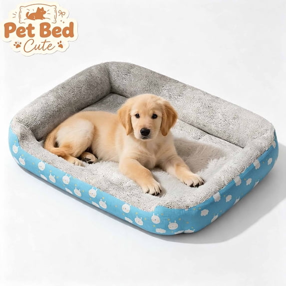 All Season Dog Bed, Soft Orthopedic Sofa Crate Pad, Machine Washable Cozy Kennel Sleeping Mat, Indoor Universal Pet Bed Cushion for Small Medium Dogs & Indoor Cats Daily Rest