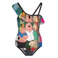thumbnail image 1 of Season Family Guy One-Piece Swimsuit for Girls Adjustable One Shoulder Ruffled Swimwear Summer Beach Kids Bathing Suits Sizes 6-12Y, 1 of 7