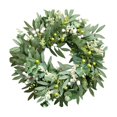 thumbnail image 1 of All Season Front Door Wreath 19.7 Inch - Artificial Eucalyptus & Olive Wreath with Green White Berries, Farmhouse Porch Decor for Year Round Indoor Outdoor Use, 1 of 6
