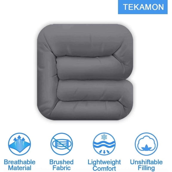 All Season King Comforter Winter Warm Soft Quilted Down Alternative Duvet Insert with Corner Tabs,Luxury Fluffy Reversible Collection for Hotel,Charcoal Grey,90 x 102 inches