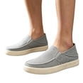 thumbnail image 1 of All Season Outdoor Daily Slip On Casual Flat Shoe Breathable Textured Linen Fabric Shock Absorb Light Braided Platform Anti Skid Sole City Walking Loafers For Women, 1 of 4
