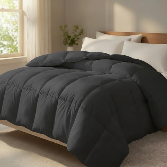 All Season Oversized Queen Comforter Fluffy Quilted Lightweight Reversible Down Alternative Duvet Insert with 8 Corner Tabs,Soft Summer Winter Warm,Machine Washable 98 x 98 inches