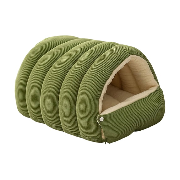 All Season Pet Sleeping Bag, Winter Warm Thickened Cat Bed with Removable Washable Cover, Soft Enclosed Cozy Nest for Cats and Small Dogs, Plush Insulated Pet Mat for Indoor Rest