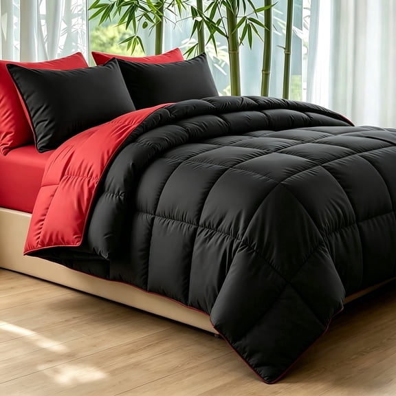 All Season Reversible Alternative Quilt Set, Soft Breathable Cooling Comforter Double-Sided Cold Tech Fabric, Bed in A Bag , Suitable for Bedrooms And Dormitories, The Best Easter Gift