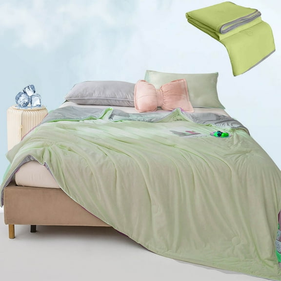 All Season Reversible Side Fiber Blanket, Lightweight Ed Design, Keeps You Cool at Night, Comfortable Home Decor, Warmth Control, Year-round Use, Soft Texture Fabric, Breathable Material,