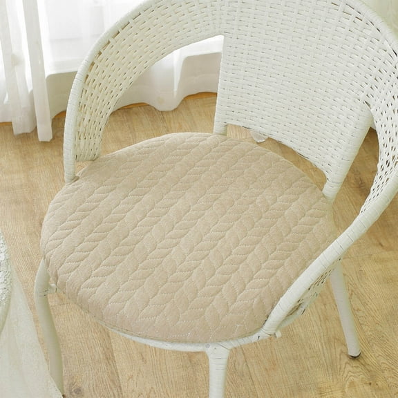All Season Round Non Slip Chair Cushion, Versatile Padded Seat Pad, Breathable Comfortable Furniture Protector for Dining Chairs Patio Stools Home Decor, 14 Inch, Camel