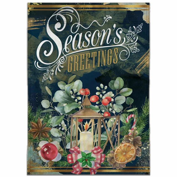 PURELY- Season'S Greetings Garden Flag 12X18In Cute Novelty Holiday Yard Flag Christmas