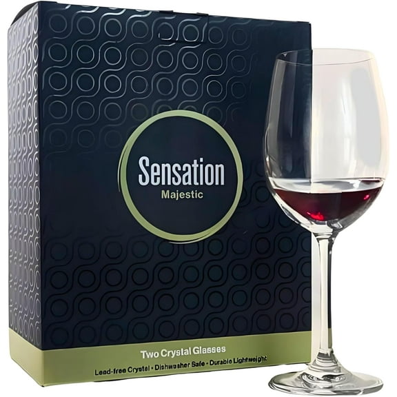 Season STORY Bordeaux Wine Glasses (Set of 2, 23oz) Modern and Unique Crystal Clear glassware sets for drinking Red wine, perfect for wedding, birthday party, also for White wine