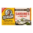 Season Sardines in Tomato AIF4 Sauce Wild Caught, 22g of Protein