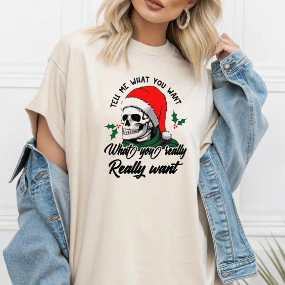 Season Skull T-Shirt: Gothic Santa Graphic Tee