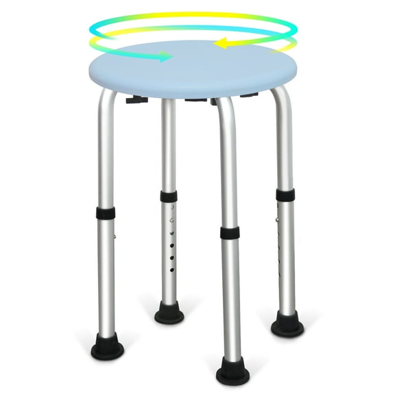 Season Wind Swivel Bathroom Chair 360 Degrees Bathtub Shower Chair Comfortable Bathing Solution for Elderly & Disabled , Adjustable Height, Non-slip Feet,Tool Free Assembly