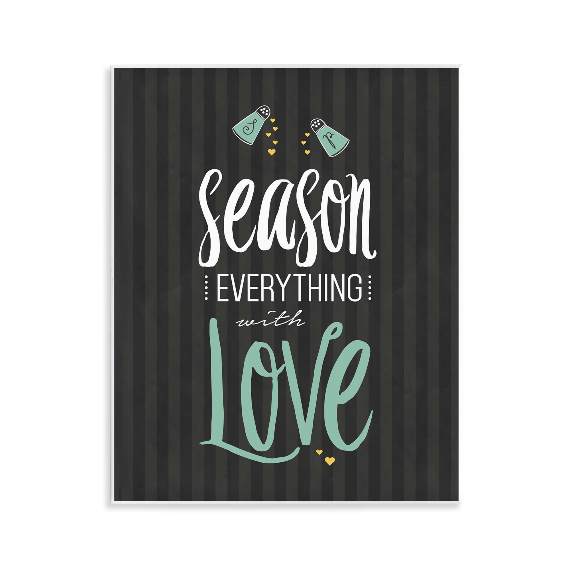 Season With Love Black & Green Wall Plaque Art, design by Lettered and Lined