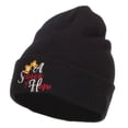 thumbnail image 1 of Season of Hope Embroidered Long Beanie - Black OSFM, 1 of 5