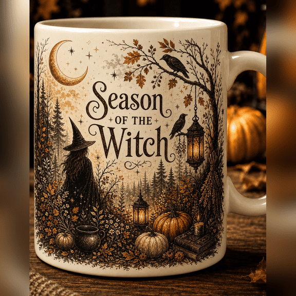 Season of the Witch Ivory Coffee Mug Autumn Halloween Gift