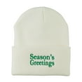 thumbnail image 1 of Season's Greetings Embroidered Long Beanie - White OSFM, 1 of 5