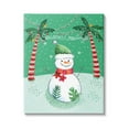 thumbnail image 1 of Season's Greetings Tropical Striped Palm Trees Snowman Landscape Graphic Art Gallery-Wrapped Canvas Print Wall Art, 1 of 5
