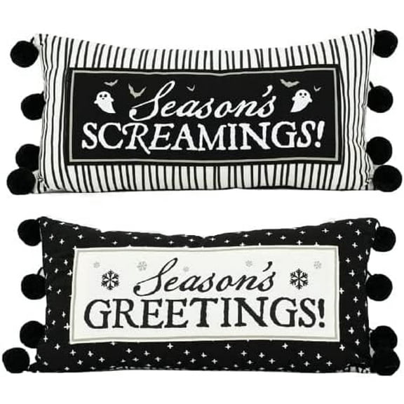Season's Screamings, Seasons Greetings Reversible Pillow