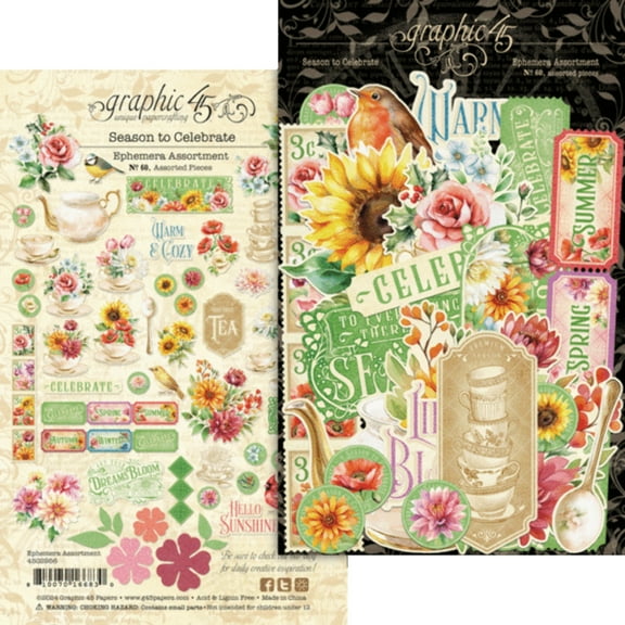Graphic 45 Ephemera Set-Season To Celebrate